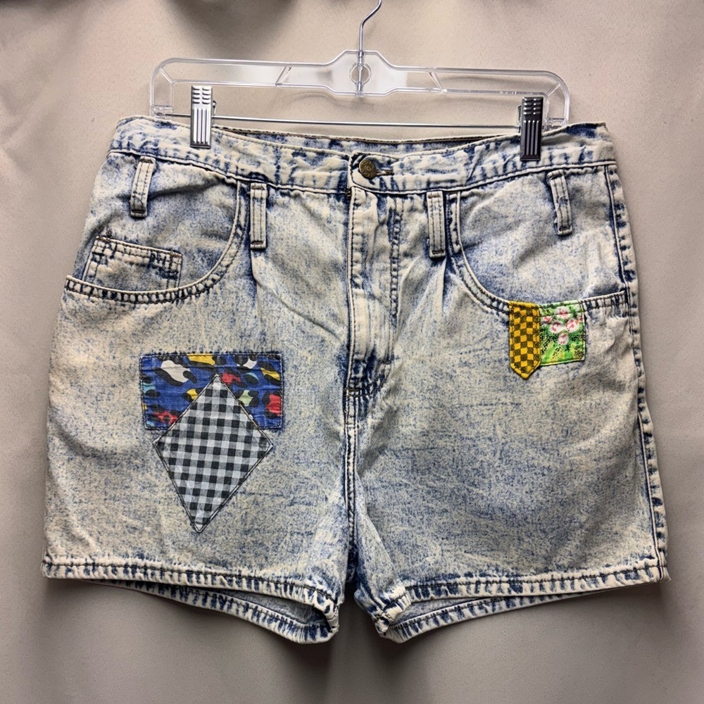 Zena Rare Vintage Junior’s Denim Patchwork Jean Shorts  Size 11